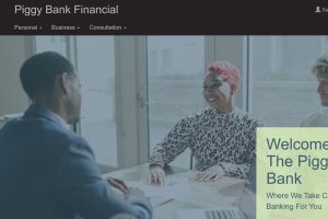 piggy bank financial website screen shot
