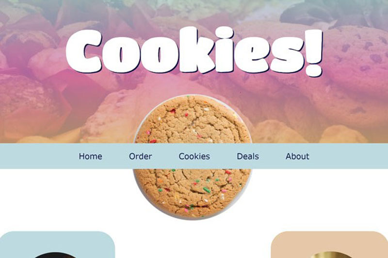 cookies website screen shot
